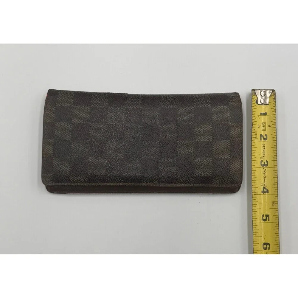 Authentic Louis Vuitton Vintage Brazza Wallet Men's Brown Damier Graphite Zip